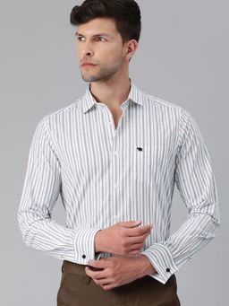 The Bear House - Men Striped French-cuff Shirt