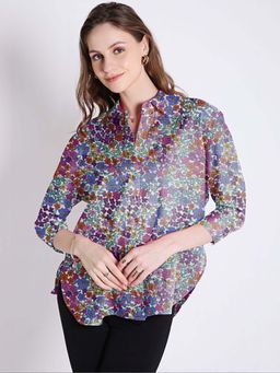 French Theory - Women Midi Multi-Color Three Fourth Sleeves Dress