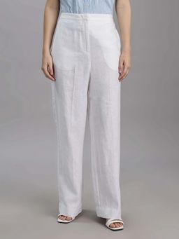 Tommy Hilfiger - Women Regular Fit Solid High Rise White Trouser
