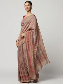 Fabindia - Viscose Silk Block Printed Sari