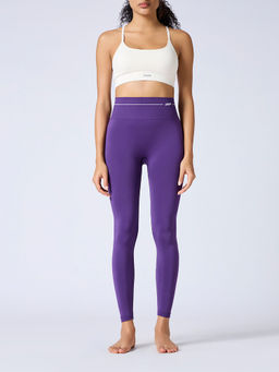 FEIER - Women Blue Nylon Solid Leggings