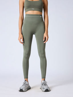 FEIER - Women Olive Nylon Solid Leggings