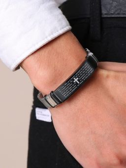 Yellow Chimes - Cross Design Printed Stainless Steel Bracelet