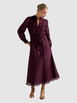 Forever New - Yasmin Floral Applique Midi Dress with Belt