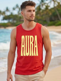 Bewakoof - Men Bold Red Aura Typography Vest