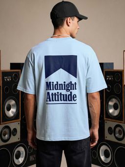 Bewakoof - Men's Nantucket Breeze Blue Midnight Attitude T-Shirt