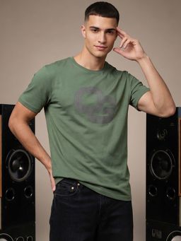 Bewakoof - Men Leaf Green Own The Night Typography T-Shirt
