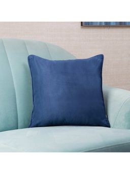 HomeTown - Nora Shades Suede Reversible Solid Cushion Cover 40 x 40 Cm in Navy Colour