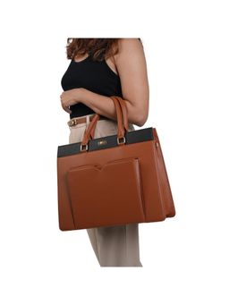 Horra - Women's Brown Tote Bag with Pouch & Detachable Strap