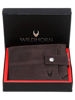 WILDHORN - Men's Leather Snap Button Two Fold Wallet