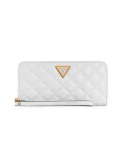 Guess - Women Quilted White Giully Zip Around Wallet