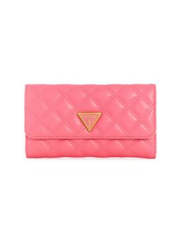 Guess - Women Quilted Pink Giully Trifold Wallet