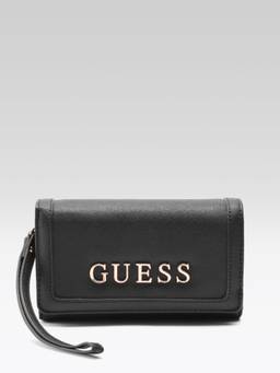 Guess - Women Solid Black Garrick Wallet