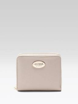 Guess - Women Solid Cement Eastover Zip Around Wallet