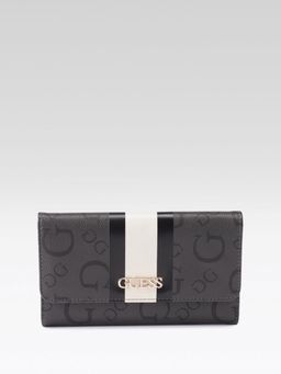 Guess - Women Printed Charcoal Faysmith Wallet
