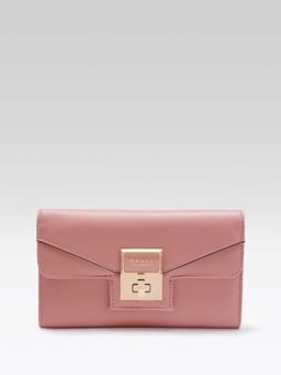 Guess - Women Solid Powder Pink Moonstone Flap Wallet