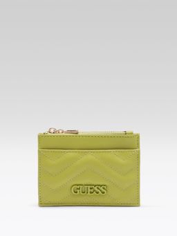 Guess - Women Quilted Green Lockhart Card Case