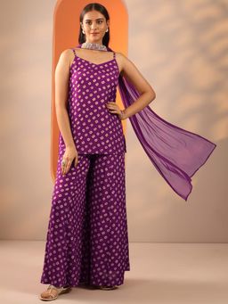 Libas - Purple Straight Tunic with Palazzo