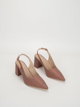 SCENTRA - Leslie Pointed Toe Sling Back Heels Nude