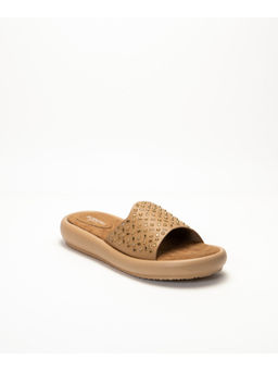SCENTRA - Naira Cushion Flat Sandals Gold
