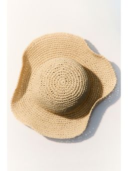 H&M - Women Beige Handmade Straw Hat