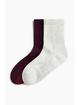 H&M - Women Red 2-Pack Anti-Slip Sports Socks