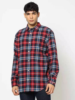 GAP - Men's Checks Relaxed Full Sleeves Spread Collar Shirt