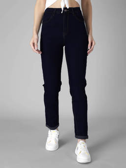 KOTTY - Dark Blue Slim Fit Cotton Lycra Women Jeans
