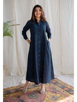 The Indian Ethnic Co. - Ajrakh Cotton Maxi Dress