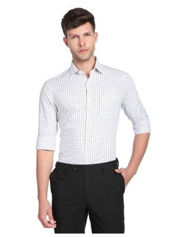 Arrow - Men White Graph Check Dobby Formal Shirt