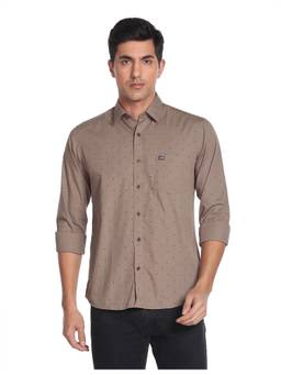 Arrow Sports - Men Brown Print Cotton Casual Shirt