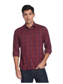 Arrow Sports - Men Red Tartan Check Cotton Casual Shirt