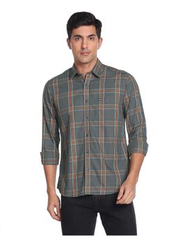 Arrow - Sports Men Grey Tartan Check Cotton Casual Shirt
