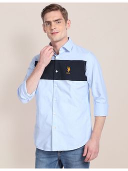 U.S. POLO ASSN. - Men Colour Block Cotton Casual Shirt
