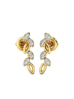 Candere by Kalyan Jewellers - 18K BIS Hallmark Yellow Gold and I2GH Diamond Earrings