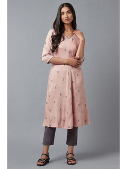 W - Pink Printed Kurta