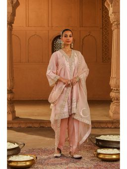 Sheetal Batra - Pink Short Kurta With Salwar And Dupatta (Set of 3)