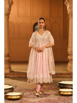 Sheetal Batra - Pink Anarkali With Churidar And Dupatta (Set of 3)