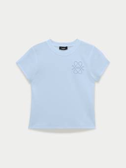 Pomelo - Cropped Baby Tee - Baby Blue
