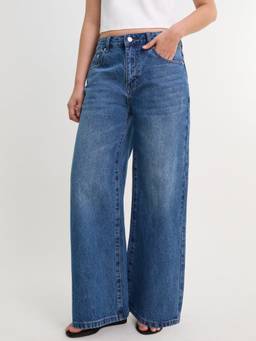 Pomelo - Low Waist Wide Leg Jeans - Blue