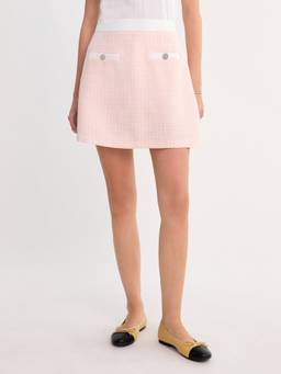 Pomelo - Tweed Mini Skirt - Pink