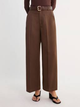 Pomelo - Pinstripe Wide Leg Pants - Brown