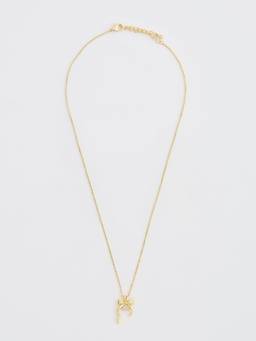 Pomelo - Bow Rhinestone Charm Necklace - Gold