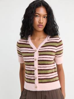 Pomelo - Striped Mohair Cardigan - Multi-Color