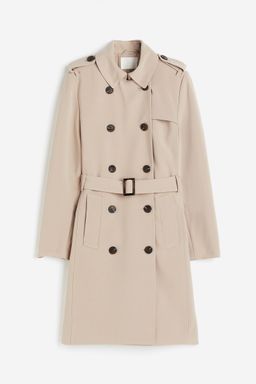 H&M - Women Beige Double-Breasted Trenchcoat