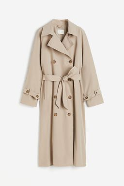 H&M - Women Beige Double-Breasted Trenchcoat