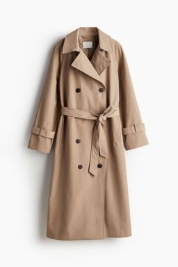 H&M - Women Beige Double-Breasted Trenchcoat