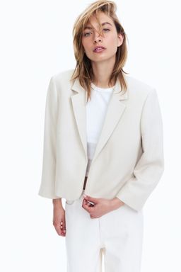 H&M - Women Beige Slit-Cuff Blazer