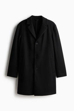 H&M - Men Black Slim Fit Wool-Blend Coat