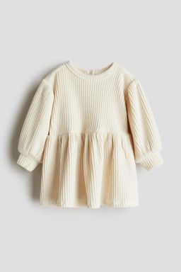 H&M - Girls Beige Textured-Jersey Dress